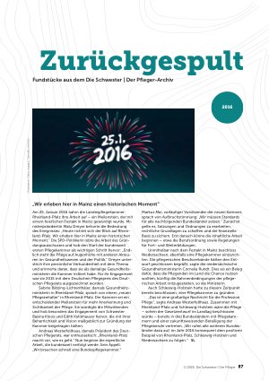 Vorschauseite 1: Zurückgespult Fundstücke aus dem Die Schwester | Der Pfleger-Archiv
