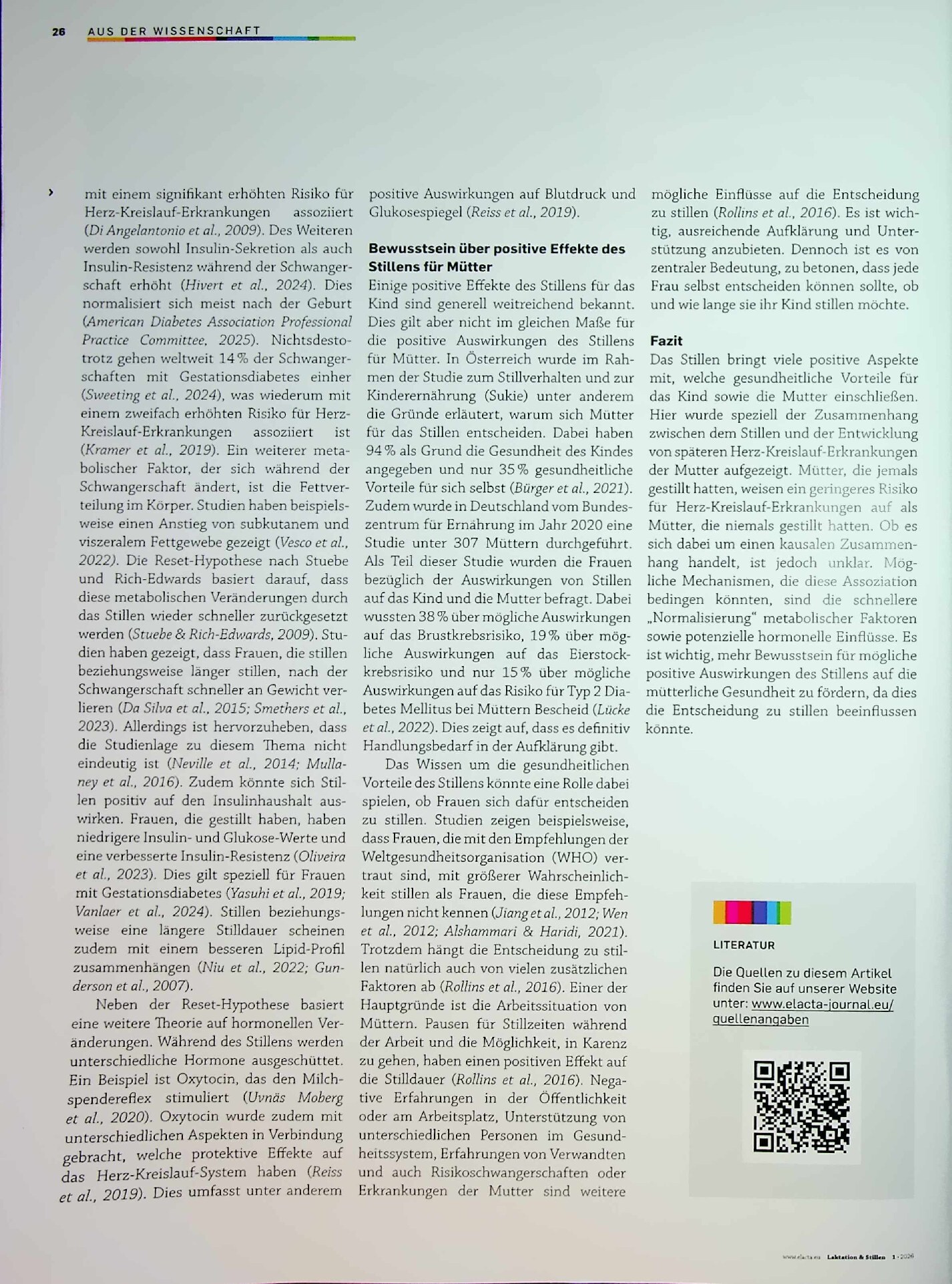 Vorschauseite 3: Stillen und reduziertes Risiko von Herz-Kreislauf-Erkrankungen bei Müttern im weiteren Leben