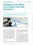 Vorschauseite 1: Schweigen in der Pflege - ein Grundsatz und seine Ausnahmen