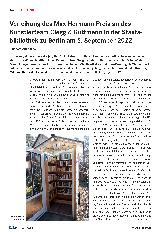 Vorschauseite 1: Verleihung des Max-Herrmann-Preises an das Künstlerteam Clegg & Guttmann in der Staatsbibliothek zu Berlin am 5. September 2022.