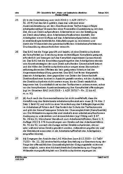 Vorschauseite 5: III. Personalvertretungsund Betriebsverfassungsrecht Streikbruchprämie – Mitbestimmung – Einigungsstelle