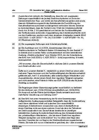 Vorschauseite 6: III. Personalvertretungsund Betriebsverfassungsrecht Streikbruchprämie – Mitbestimmung – Einigungsstelle