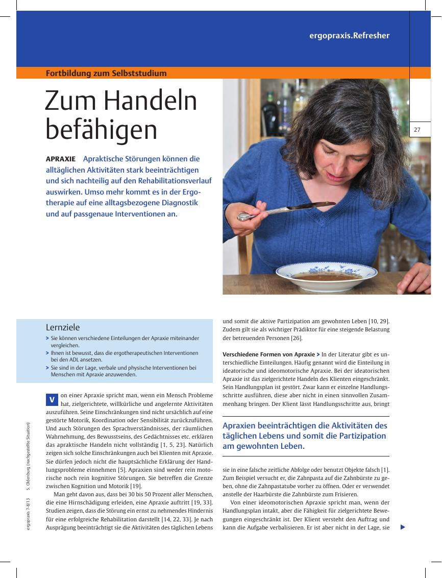 Vorschauseite 1: Apraxie ? Zum Handeln befähigen