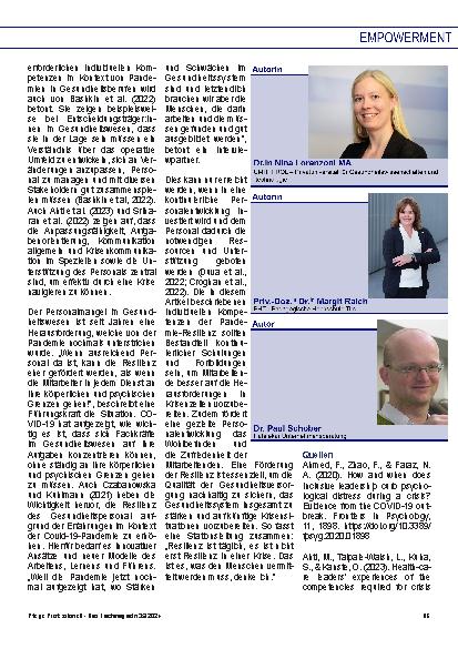Vorschauseite 4: Empowerment für Pandemien: Stärkung der individuellen Resilienz in Krisenzeiten am Beispiel von Gesundheitsberufen