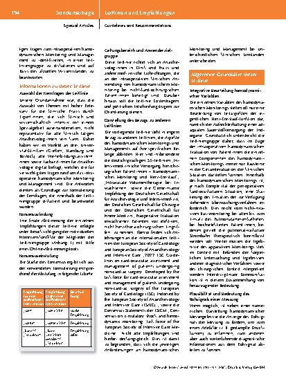 Vorschauseite 2: S1-Leitlinie Intraoperative klinische Anwendung von hämodynamischem Monitoring bei nicht-kardiochirurgischen Patient:innen