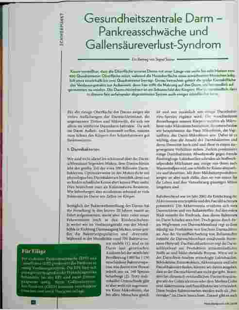 Vorschauseite 1: Gesundheitszentrale Darm - Pankreasschwäche und Gallensäureverlust-Syndrom