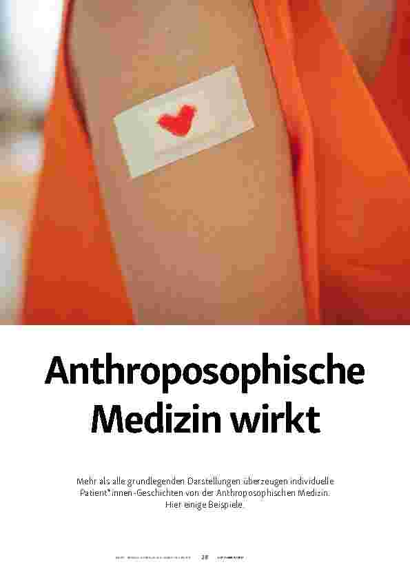 Vorschauseite 1: Anthroposophische Medizin wirkt.