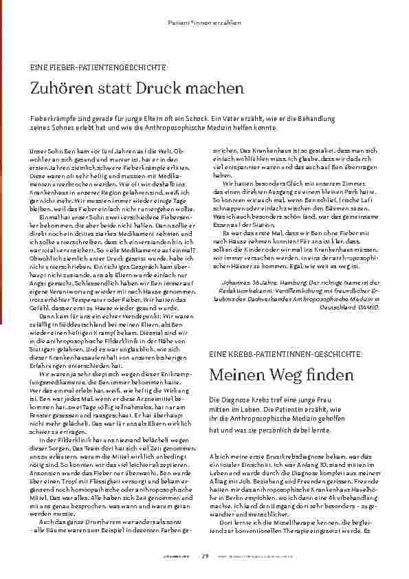 Vorschauseite 2: Anthroposophische Medizin wirkt.