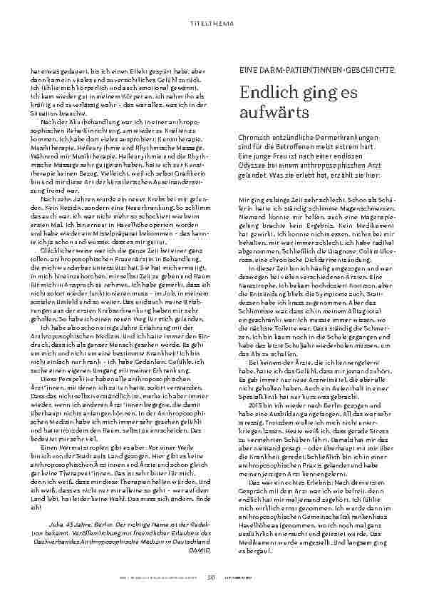 Vorschauseite 3: Anthroposophische Medizin wirkt.