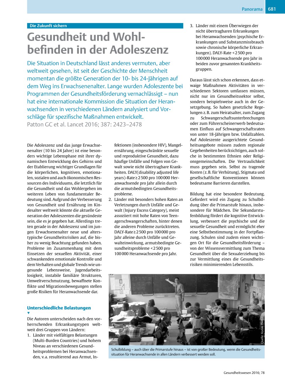 Vorschauseite 1: Gesundheit und Wohlbefinden in der Adoleszenz