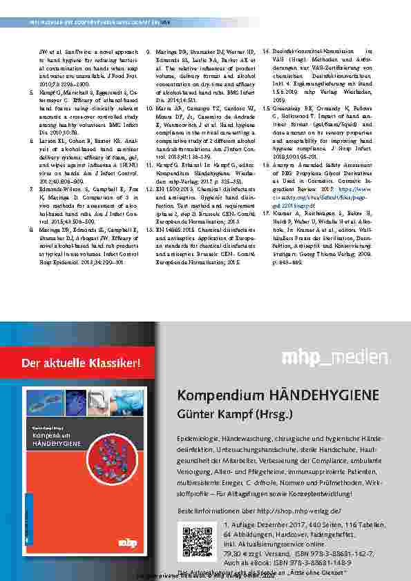 Vorschauseite 3: Wirksamkeitsprüfung von alkoholischen Schäumen zur hygienischen Händedesinfektion - Mitteilung der Desinfektionsmittel-Kommission im VAH