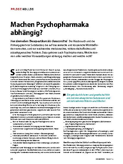 Vorschauseite 1: Machen Psychopharmaka abhängig?