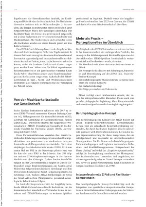 Vorschauseite 2: Gemeinsam und interprofessionell mehr bewegen ZIPAS verbindet auf vielen Ebenen