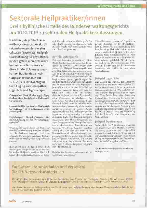 Vorschauseite 4: Der Panorama-Beitrag vom 31.10.2019 diskreditiert den gesamten Berufsstand.