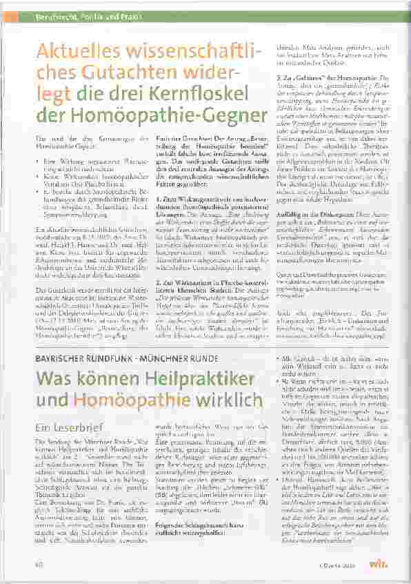Vorschauseite 5: Der Panorama-Beitrag vom 31.10.2019 diskreditiert den gesamten Berufsstand.