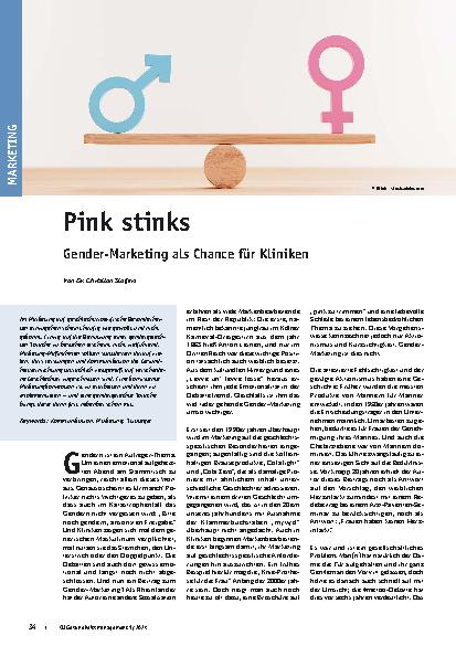 Vorschauseite 1: Pink stinks Gender-Marketing als Chance für Kliniken