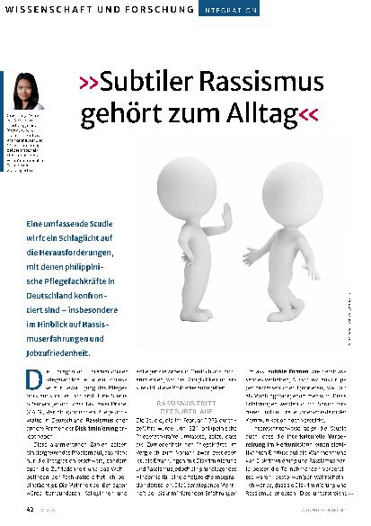 Vorschauseite 1: "Subtiler Rassismus gehört zum Alltag"