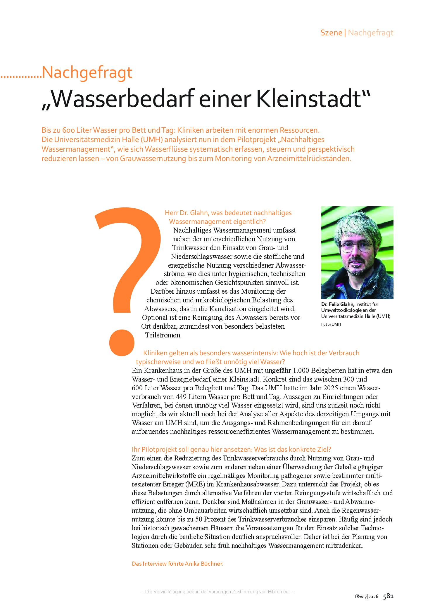 Vorschauseite 1: „Wasserbedarf einer Kleinstadt“