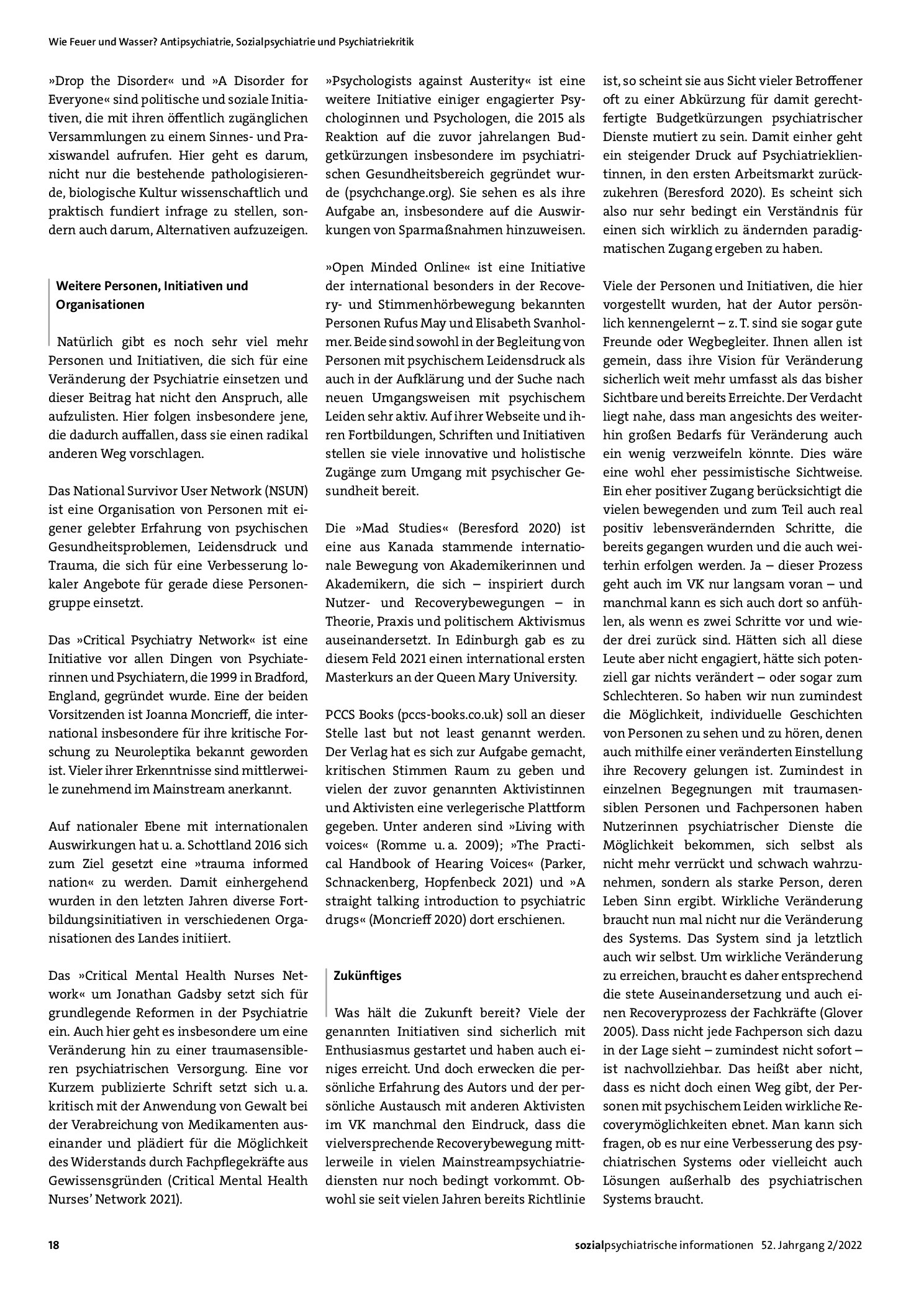 Vorschauseite 4: Der Blick über den Graben: Das Vereinigte Königreich und die Psychiatrie