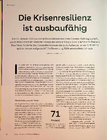 Vorschauseite 1: Die Krisenresilienz ist ausbaufähig