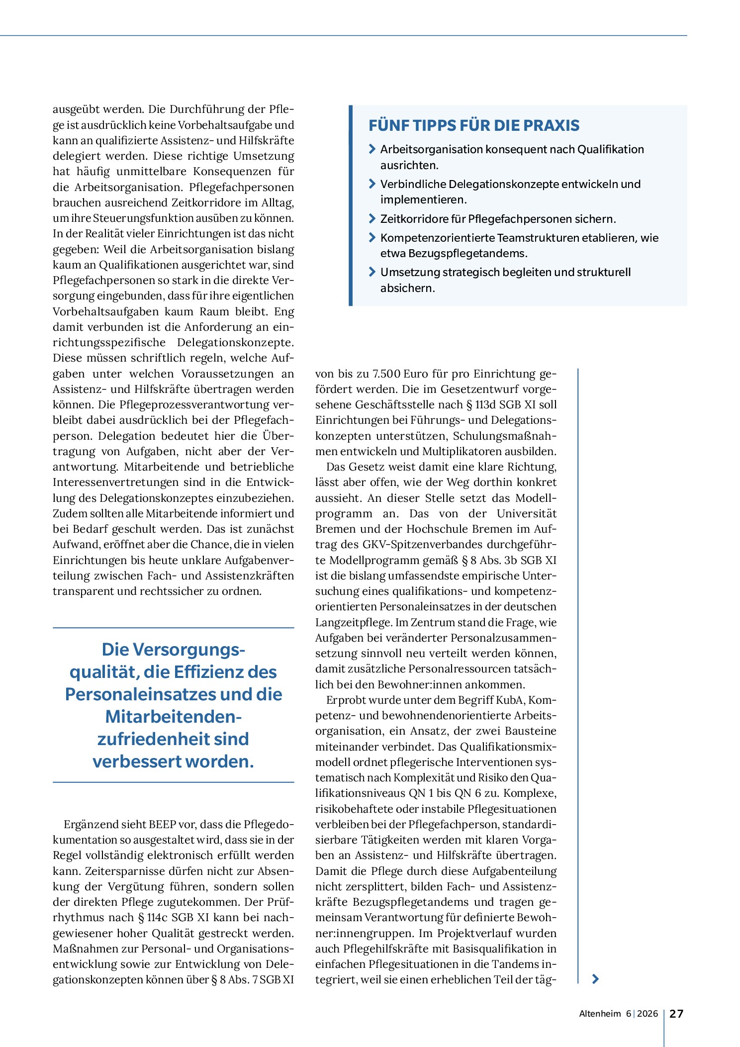 Vorschauseite 2: Personaleinsatz neu gedacht