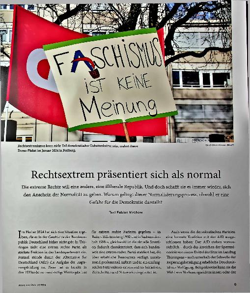 Vorschauseite 1: Rechtsextrem präsentiert sich als normal.