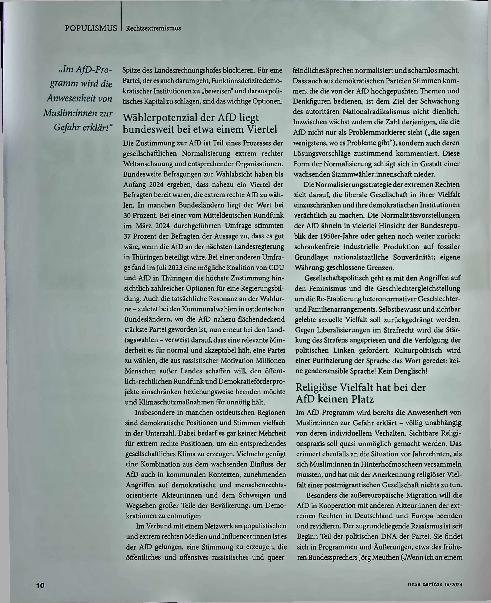 Vorschauseite 2: Rechtsextrem präsentiert sich als normal.