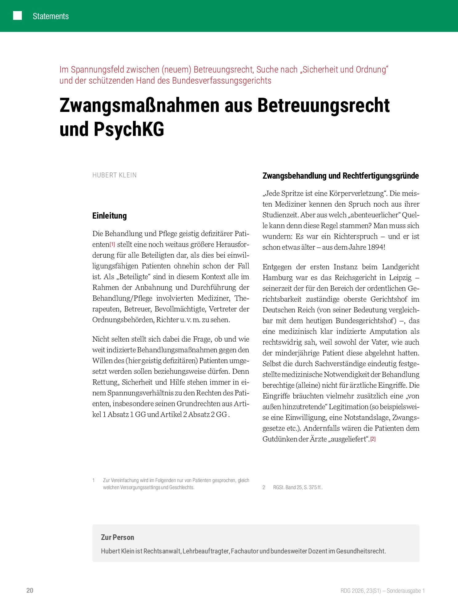 Vorschauseite 1: Zwangsmaßnahmen aus Betreuungsrecht und PsychKG