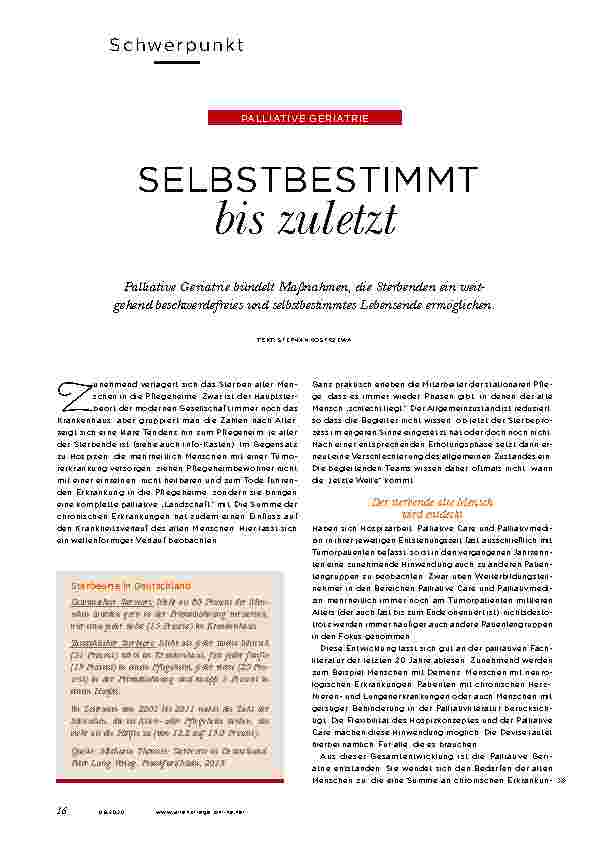 Vorschauseite 1: SELBSTBESTIMMT bis zuletzt