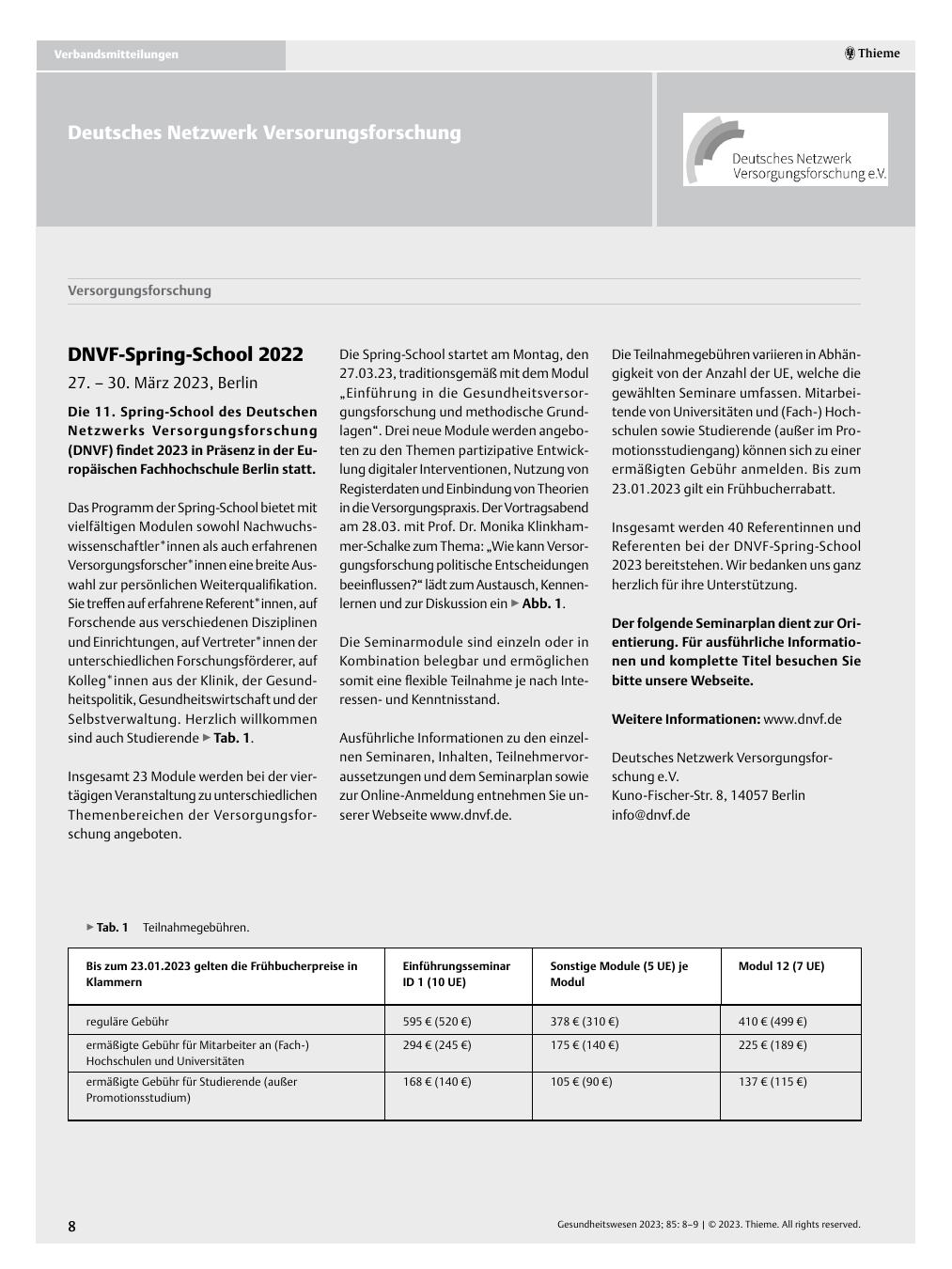 Vorschauseite 1: Deutsches Netzwerk Versorgungsforschung
