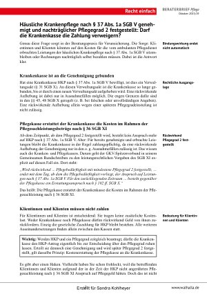Vorschauseite 2: Beraterbrief Pflege Heft 19-2025
