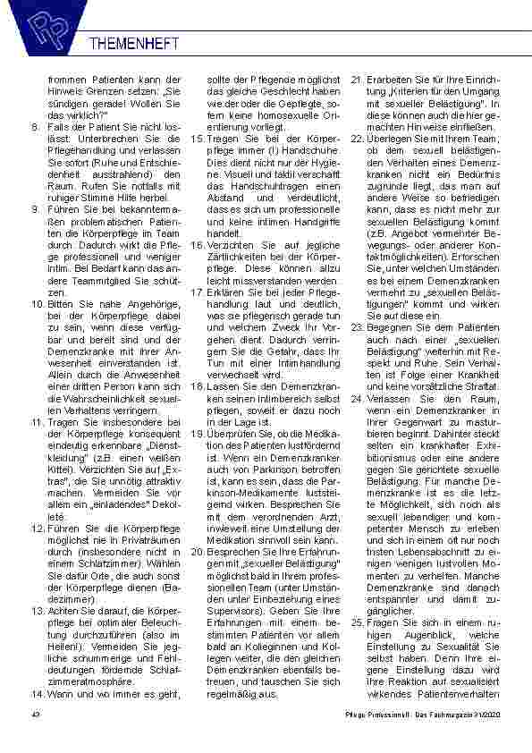 Vorschauseite 3: Hinweise zum Umgang mit „sexuell belästigenden“ Demenzkranken in der Langzeitpflege