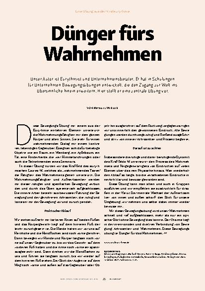 Vorschauseite 1: Dünger fürs Wahrnehmen