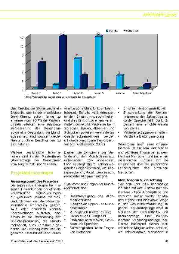 Vorschauseite 2: Praxisprojekt - Aromapflege bei Xerostomie