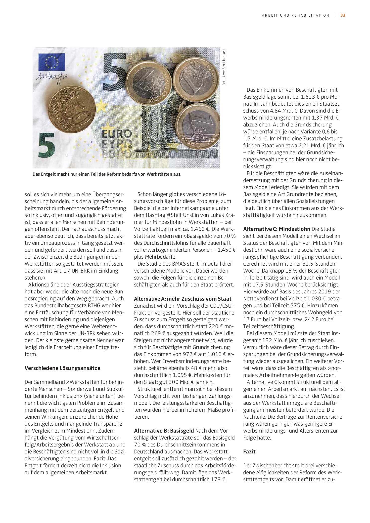 Vorschauseite 2: Reform des Werkstattlohns