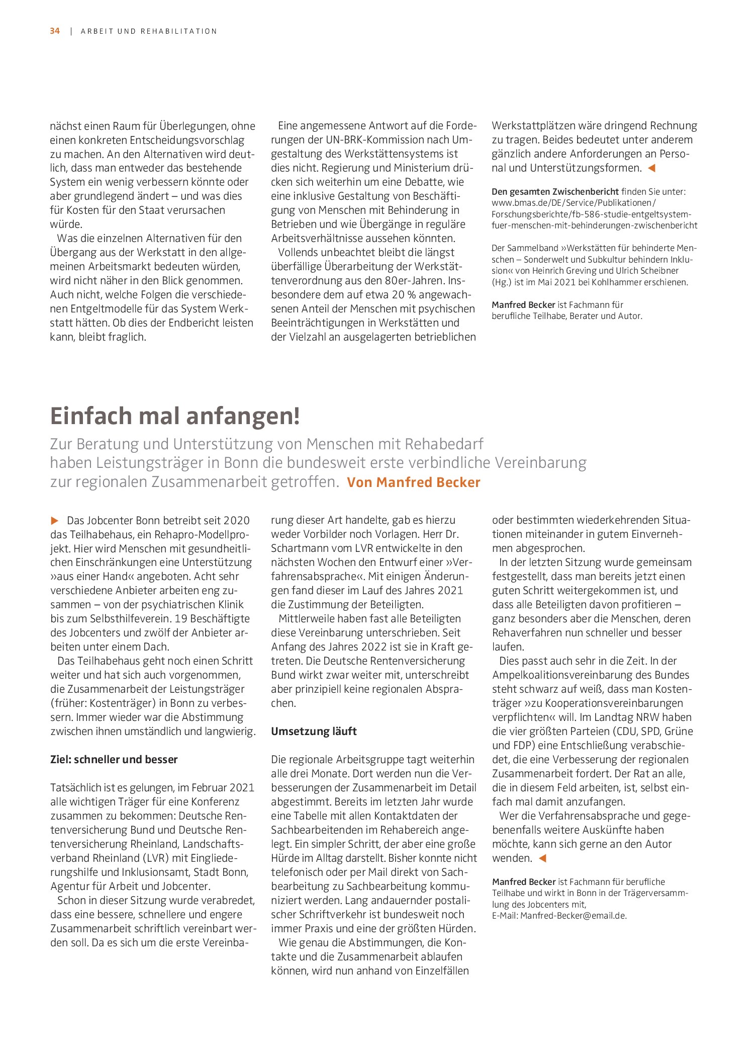 Vorschauseite 3: Reform des Werkstattlohns