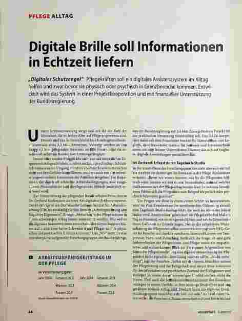 Vorschauseite 1: Digitale Brille soll Informationen in Echtzeit liefern.