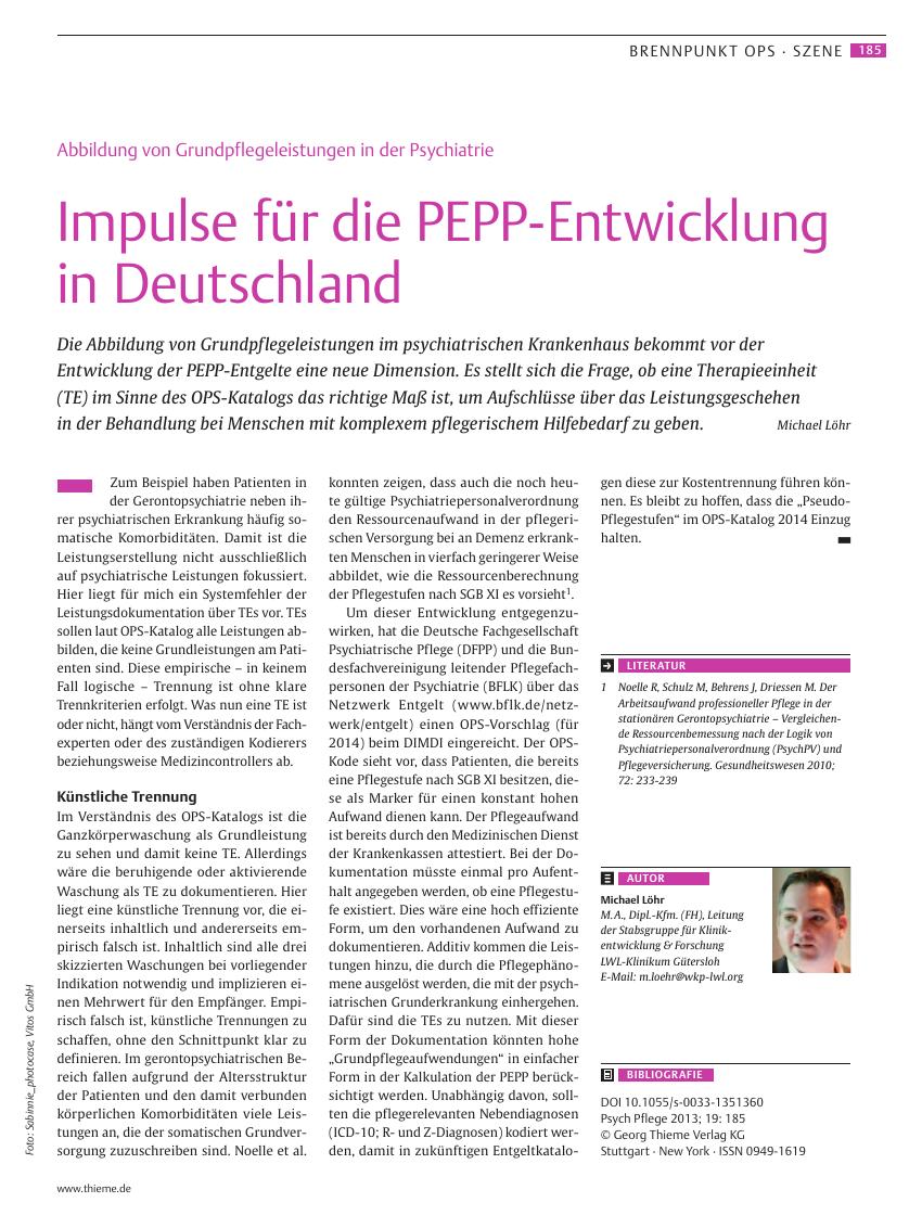 Vorschauseite 1: Impulse für die PEPP-Entwicklung in Deutschland