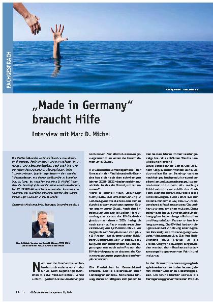 Vorschauseite 1: "Made in Germany" braucht Hilfe