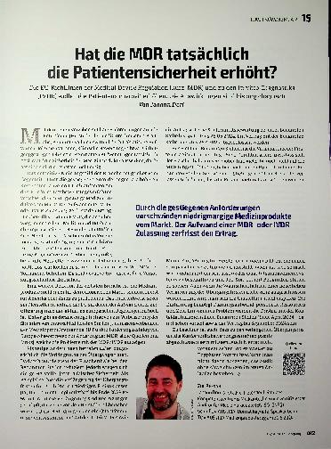 Vorschauseite 1: Hat der MDR tatsächlich die Patientensicherheit erhöht?