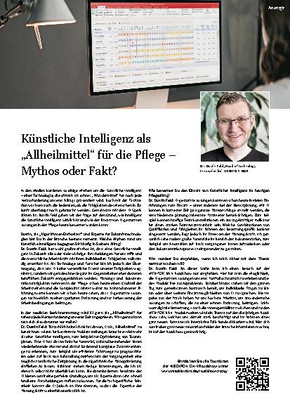 Vorschauseite 1: Künstliche Intelligenz als „Allheilmittel“ für die Pflege – Mythos oder Fakt?