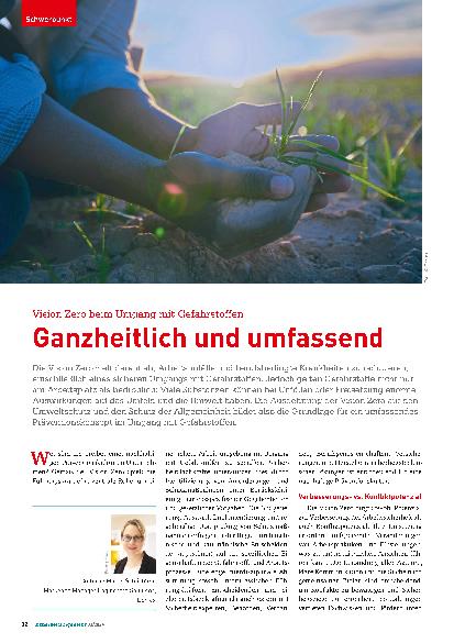 Vorschauseite 1: Vision Zero beim Umgang mit Gefahrstoffen: Ganzheitlich und umfassend.