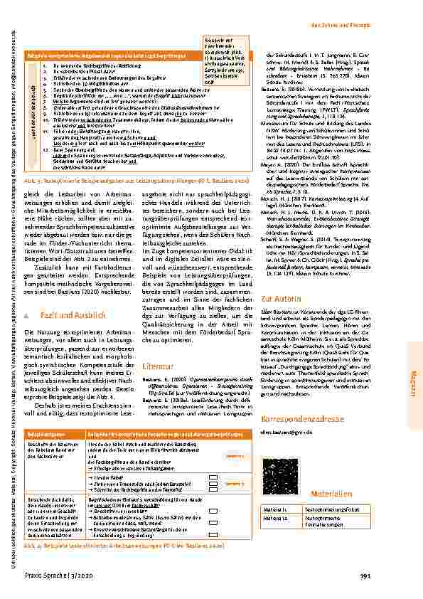 Vorschauseite 3: Textoptimierte Arbeitsanweisungen in Leistungsüberprüfungen als Nachteilsausgleich bei sonderpädagogischem Förderbedarf Sprache.
