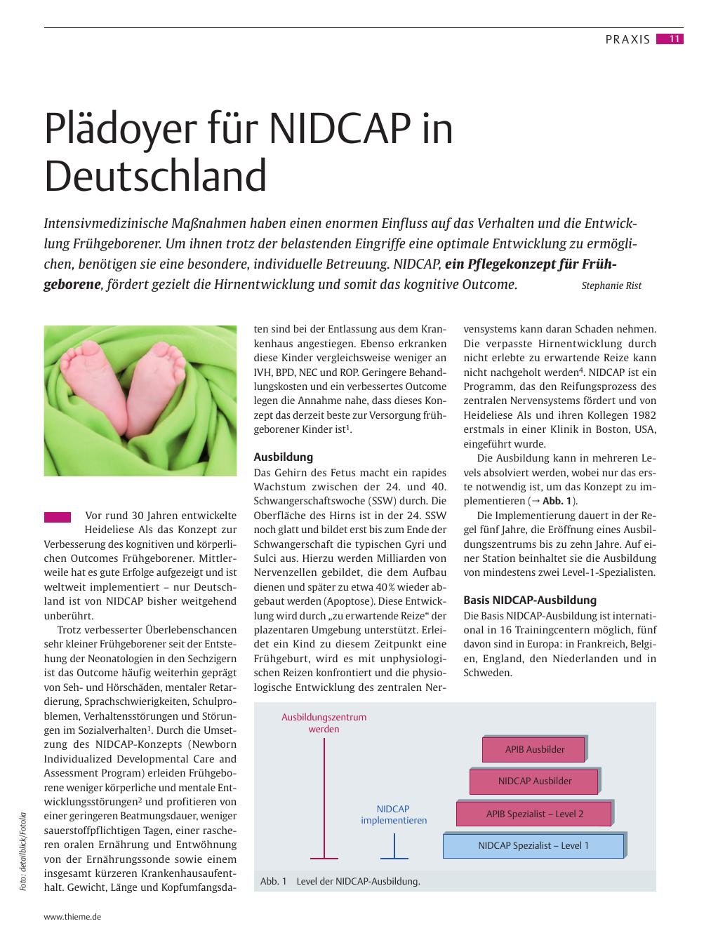 Vorschauseite 1: Plädoyer für NIDCAP in Deutschland