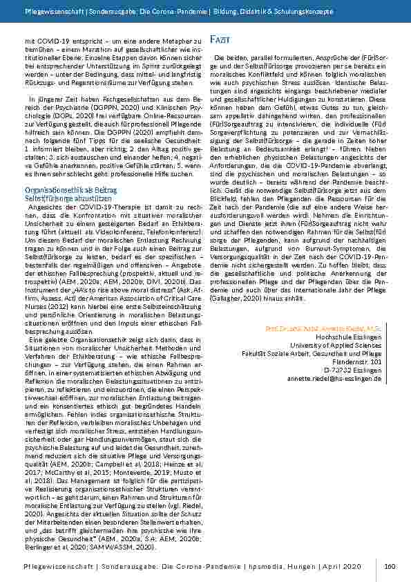 Vorschauseite 5: Der Applaus für die Fürsorge fordert die Protektion der Selbstfürsorge.