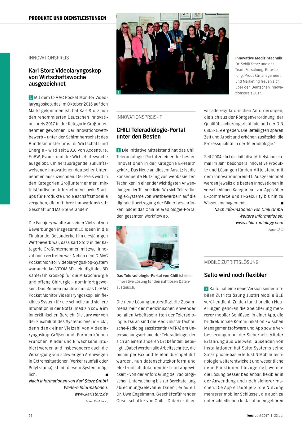Vorschauseite 1: Innovationspreis-IT: CHILI Teleradiologie-Portal unter den Besten