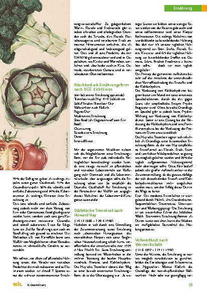 Vorschauseite 2: Diäten und Ernährungsformen – noch aktuell? Teil 2