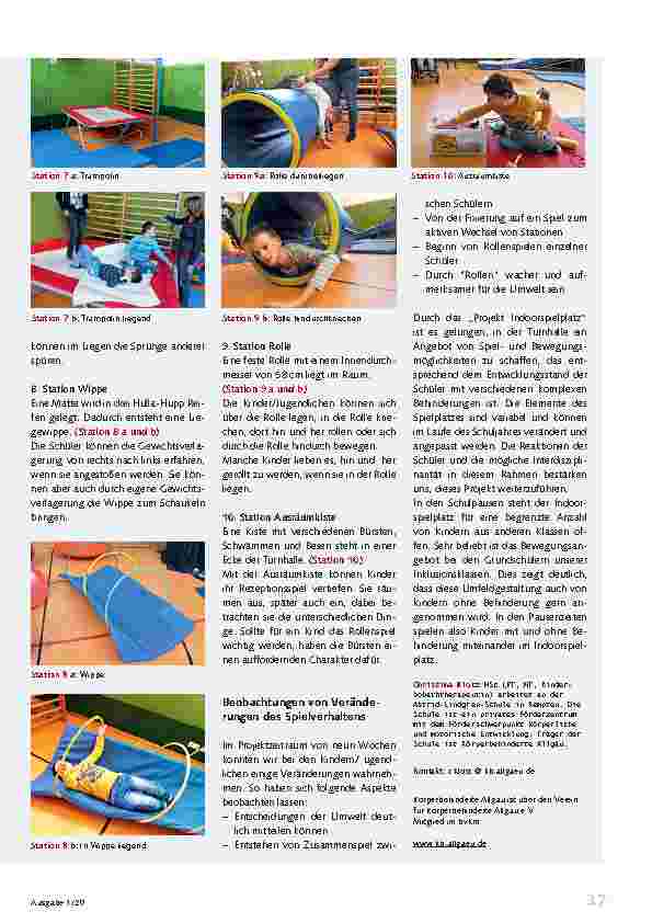 Vorschauseite 4: Projekt „Indoorspielplatz“ Spielund Bewegungsangebote für Kinder und Jugendliche mit komplexer Behinderung