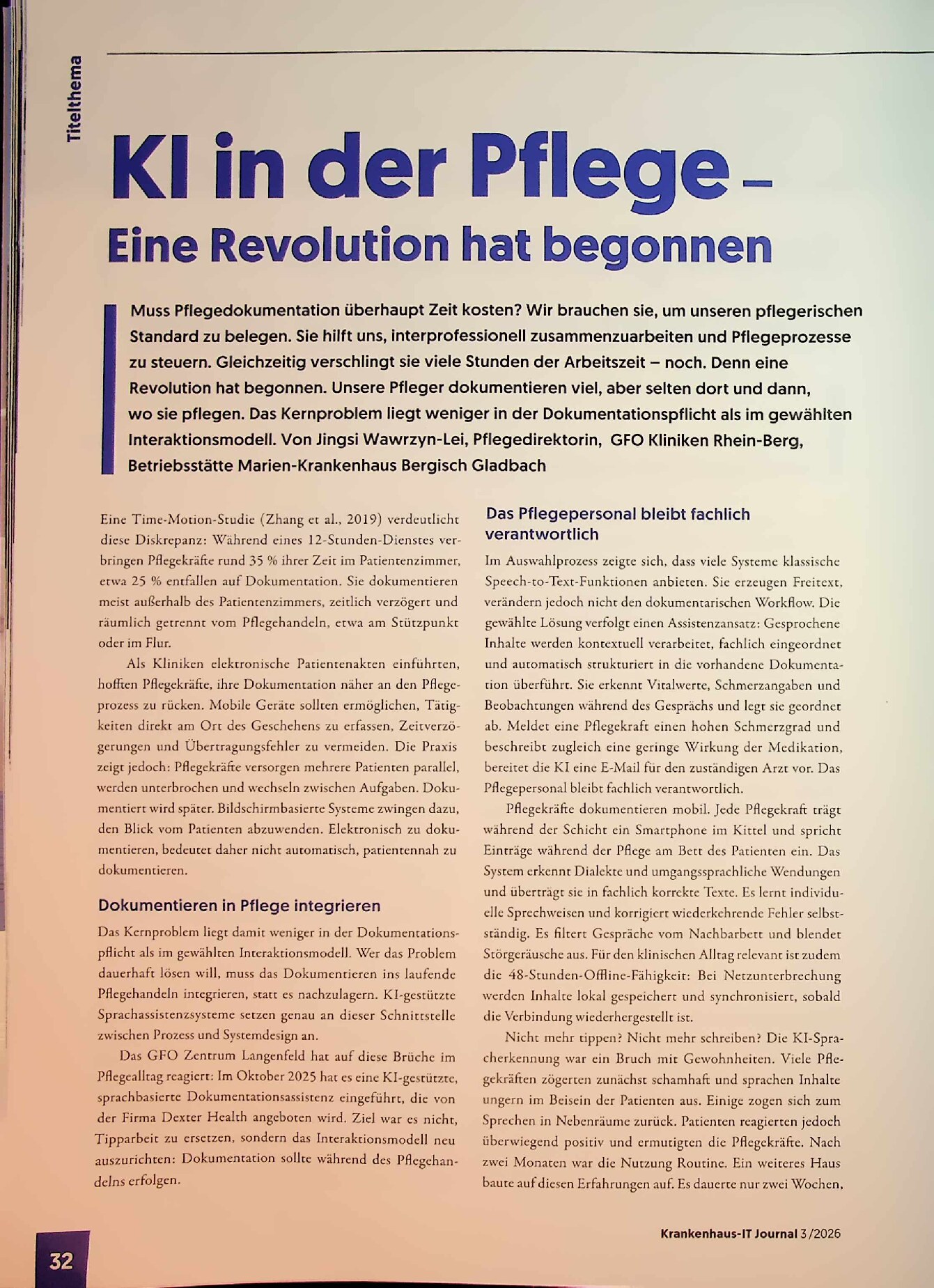 Vorschauseite 1: KI in der Pflege – Eine Revolution hat begonnen