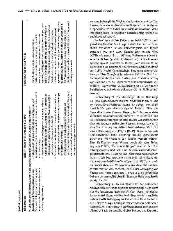 Vorschauseite 3: Evidenz in der SARS-CoV-2-Pandemie: Chancen und Herausforderungen